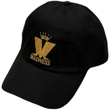 Unisex Baseball Cap: Crown & M (Black) (Back Print) thumbnail