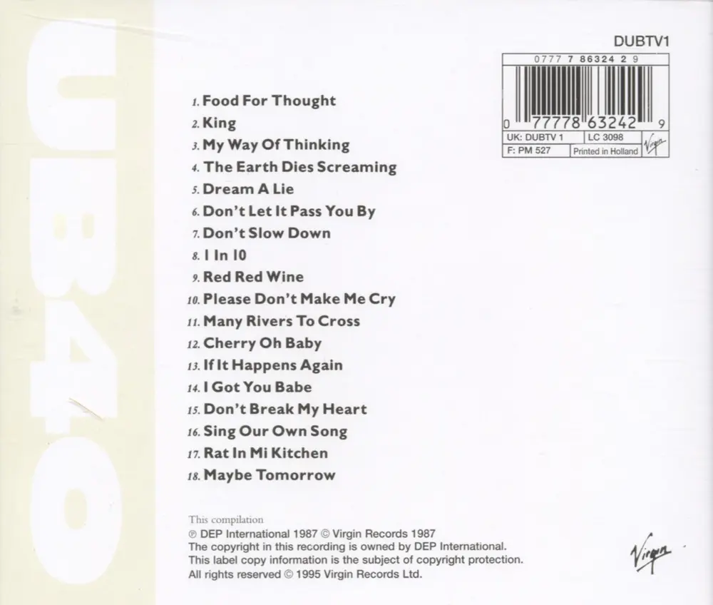 THE BEST OF UB 40 VOL.I