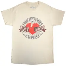 Tom Petty & The Heartbreakers, Tričko Petty Country, Unisex, Natural