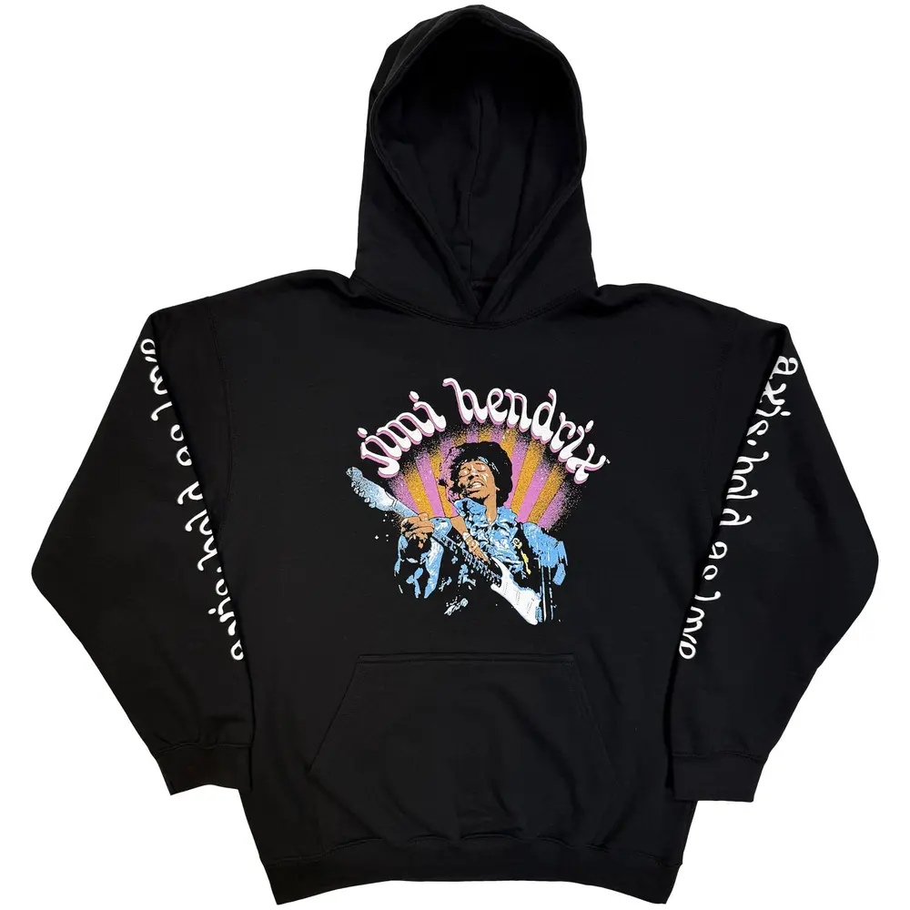 Unisex Pullover Hoodie: Axis (Black) (Sleeve Print)