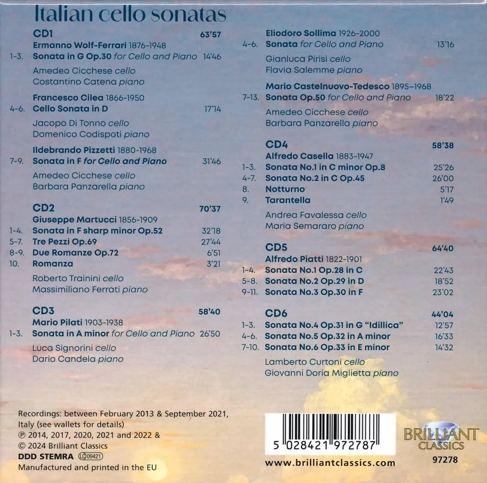 ITALIAN CELLO SONATAS