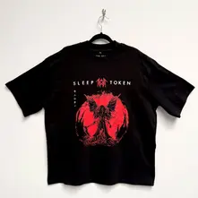 Sleep Token, Tričko Unisex Oversized Boxy T-Shirt: Take Me Back To Eden (Black), Unisex, Čierna