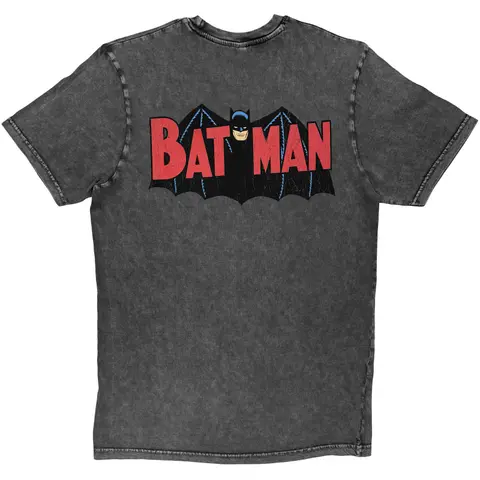 The Batman – Tričko Batman with Robin Classic Logo (Šedá, Stone Wash T-Shirt), Unisex, Šedá