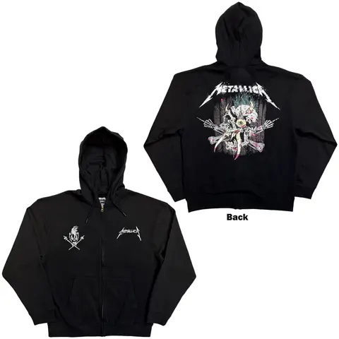 Unisex Zipped Hoodie: Scary Guy (Black) (Back Print)