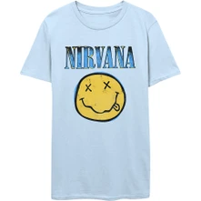 Nirvana, Tričko Xerox Smiley Blue, Unisex, Modrá
