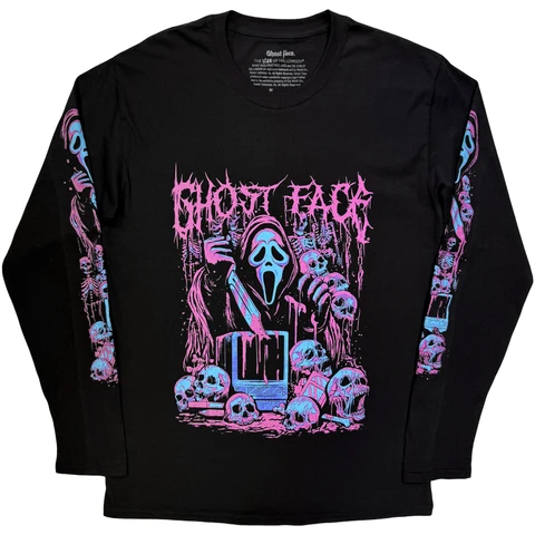 Ghostface Unisex Long Sleeve T-Shirt: Metal (Black)