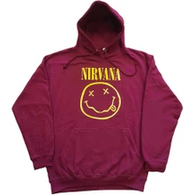 Nirvana, Mikina Yellow Smiley, Unisex, Červená