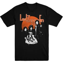 Led Zeppelin, Tričko Orange Circle, Unisex, Čierna