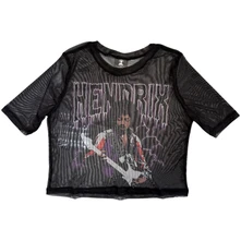 Croptop Ladies Mesh Crop Top: Lightning (Black)