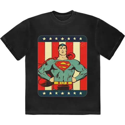 Tričko Superman Stripes (Čierna), Unisex, Čierna