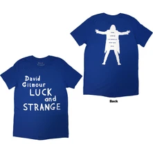 David Gilmour, Tričko Luck & Strange Logo, Unisex, Modrá