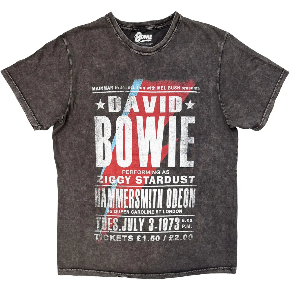 Unisex Stone Wash T-Shirt: Hammersmith Odeon (Charcoal Grey)