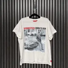 Unisex Unplugged T-Shirt: Born To Run (White) (Back Print) thumbnail