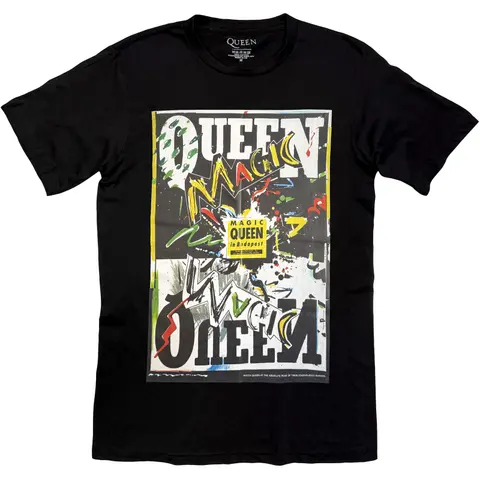 Queen – Tričko Budapest Magic Poster (Čierna), Unisex, Čierna