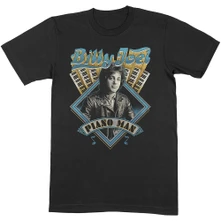 Billy Joel, Tričko Piano Man, Unisex, Čierna