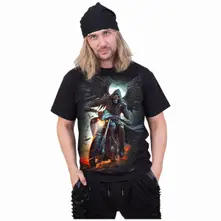 Unisex T-Shirt: Night Rider (Black) (Back Print) thumbnail