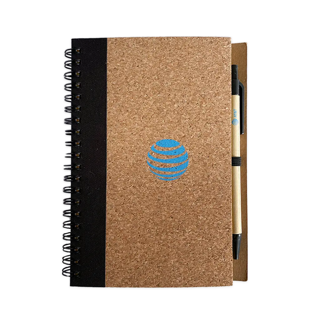 Office Essentials – Cork Notebook with Pen (Notepad)