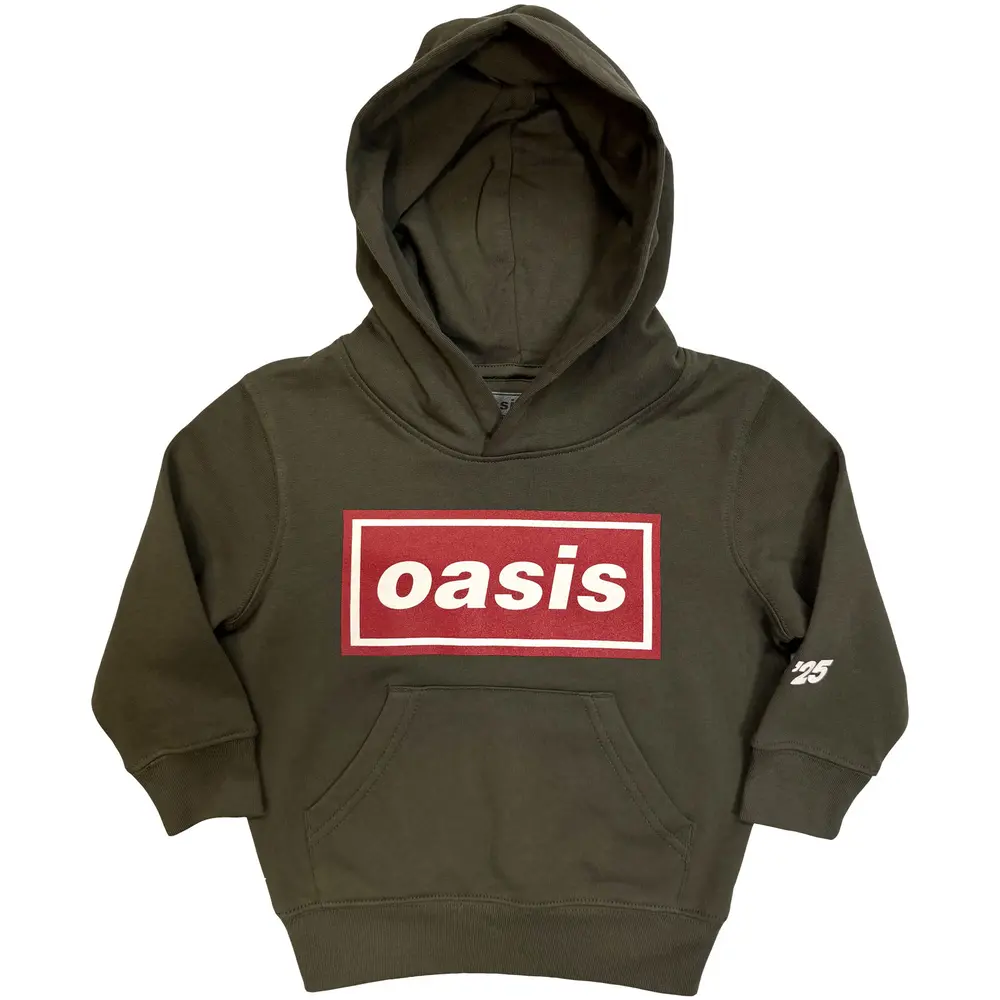 Kids Pullover Hoodie: Red Decca Logo (Khaki Green) (Ex-Tour)