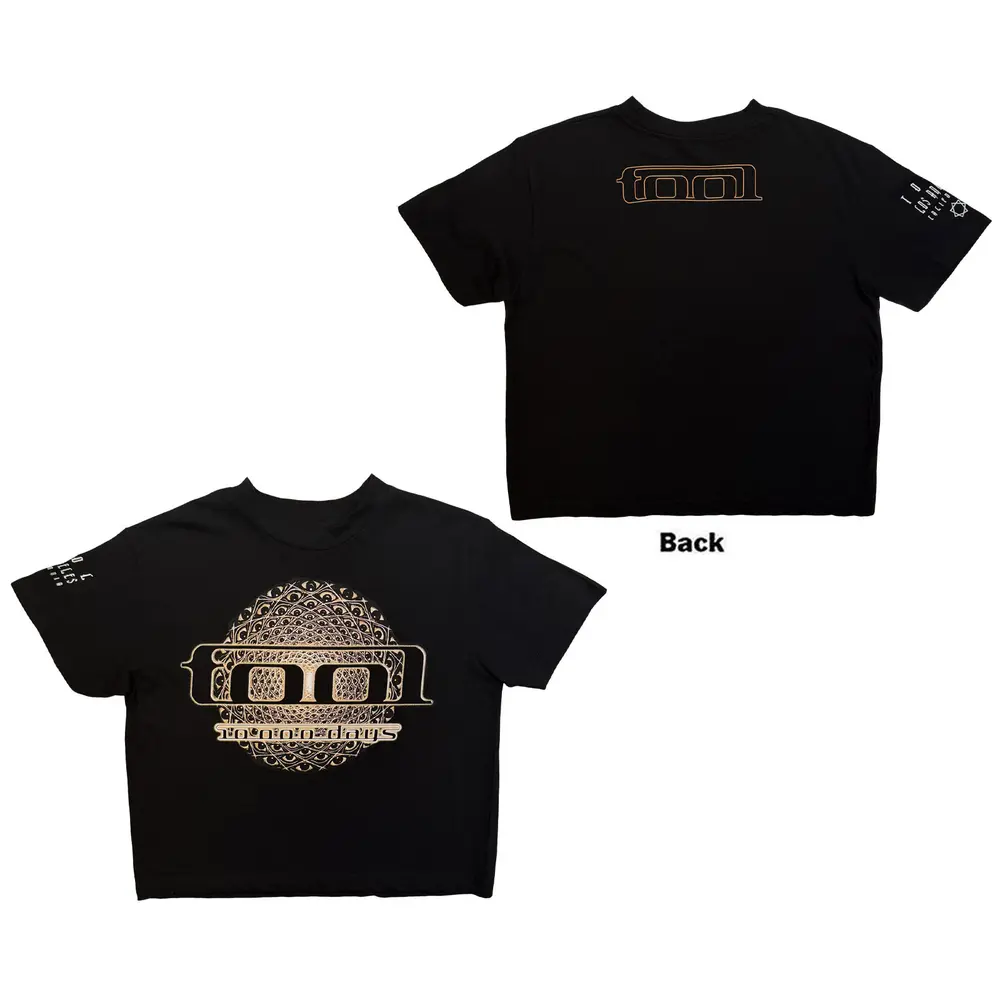 Ladies Crop Top: Eye Geo Glow (Black) (Back Print)