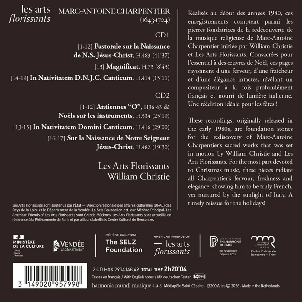 CHARPENTIER: PASTORALES DE NOEL - MAGNIFICAT - ANTIENNES O DE L'AVENT