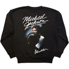 Unisex Sweatshirt-Shirt: Thriller / Hat Poses (Black) (Back Print) thumbnail