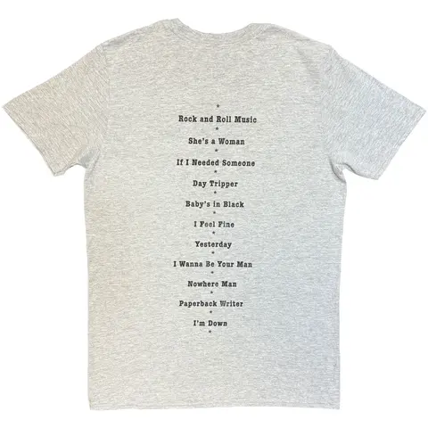 The Beatles – Tričko Budokan Set List (Šedá), Unisex, Šedá