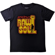 James Brown, Tričko Raw Soul, Unisex, Čierna