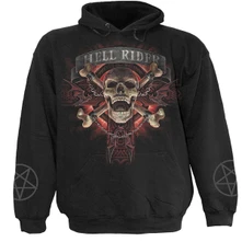 Mikina Kids Pullover Hoodie: Hell Rider (Black) (Back & Sleeve Print)