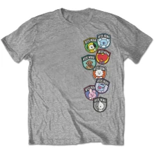 BTS, Tričko Badges, Unisex, Šedá