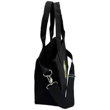 Cotton Tote Bag: White Album Faces & Apple (Black) (Back Print) thumbnail