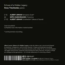 Ilona Timchenko – TIMCHENKO, ILONA - ECHOES OF A HIDDEN LEGACY: ALBERT LEMAN, SOFIA GUBAIDULINA (CD)