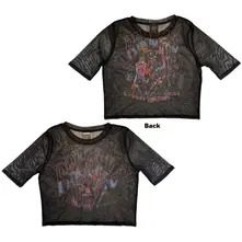 Ladies Mesh Crop Top: Graffiti Illustration (Black) (Back Print) thumbnail