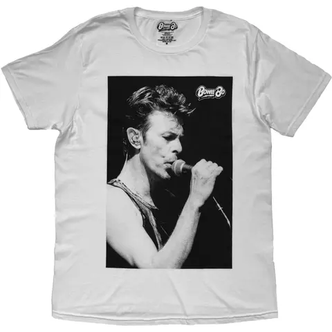 David Bowie – Tričko Singing (Biela), Unisex, Biela
