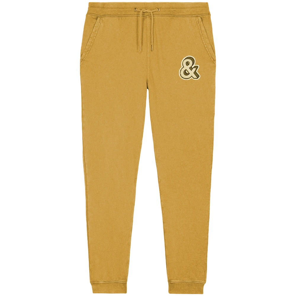 & fuzzy patch jogger pants