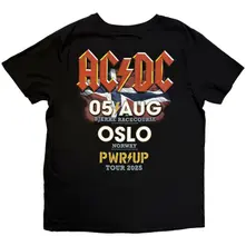 Unisex T-Shirt: PWR'D-UP Norway EU Tour '25 (Black) (Back Print & Ex-Tour) thumbnail