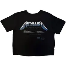 Ladies Crop Top: Master Of Puppets Tracks (Black) (Back Print) thumbnail