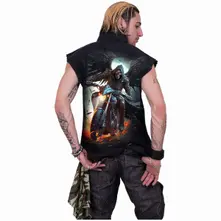 Unisex Worker Shirt: Night Rider (Black) (Back Print) thumbnail