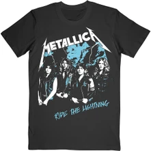 Metallica, Tričko Vintage Ride The Lightning, Unisex, Čierna