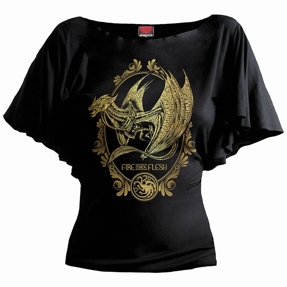 Ladies Latin Boatneck Top: Filigree (Black)