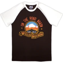 Tričko Unisex Raglan T-Shirt: Route 66 (Brown & White)