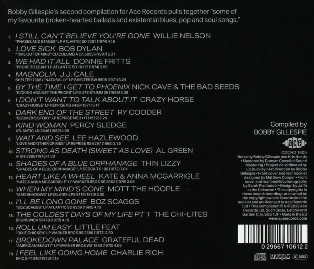BOBBY GILLESPIE PRESENTS I STILL CAN'T BELIEVE YOU'RE GONE