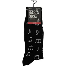 Unisex Crew Socks: Musical Notes (Black) (UK Size 6.5 - 11) thumbnail