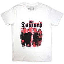 The Damned, Tričko Repeat Logo Photo, Unisex, Biela