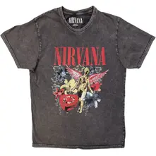Tričko Unisex Stone Wash T-Shirt: In Utero Vintage Collage (Charcoal Grey)