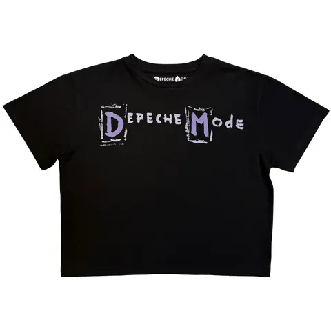 Ladies Crop Top: Hand Painted Logo (Black)