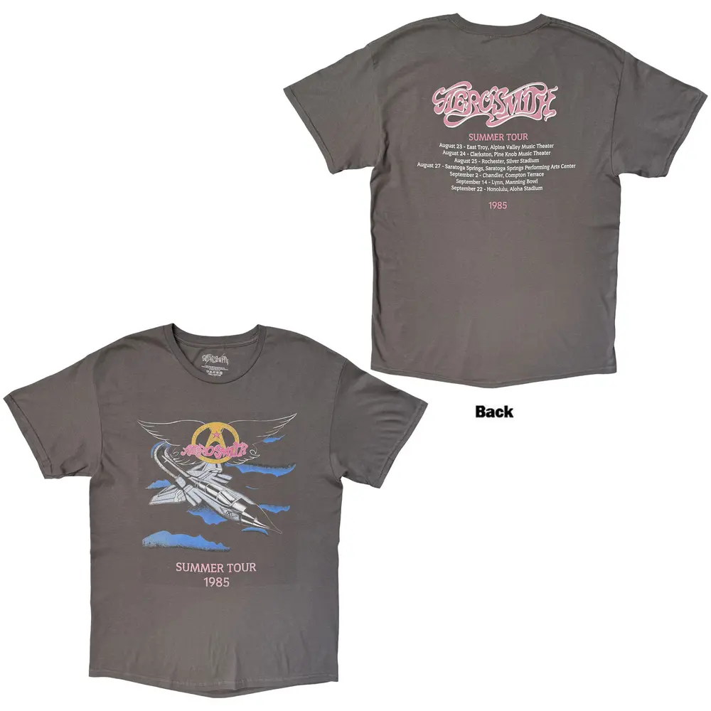 Unisex T-Shirt: Summer Tour '85 (Charcoal Grey) (Back Print)