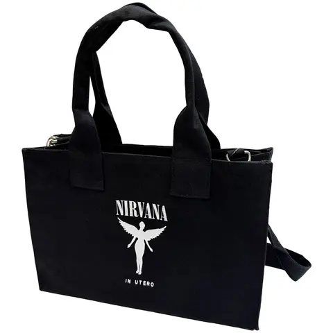 Cotton Tote Bag: In Utero (Black) (Back Print)