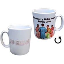 Hrnček Unboxed Mug: Strawberry Fields/Penny Lane Pepper Band (White)