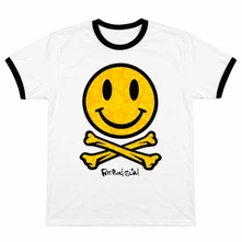 Tričko Unisex Ringer T-Shirt: Hawaiian Happy Face (White) (Back Print)