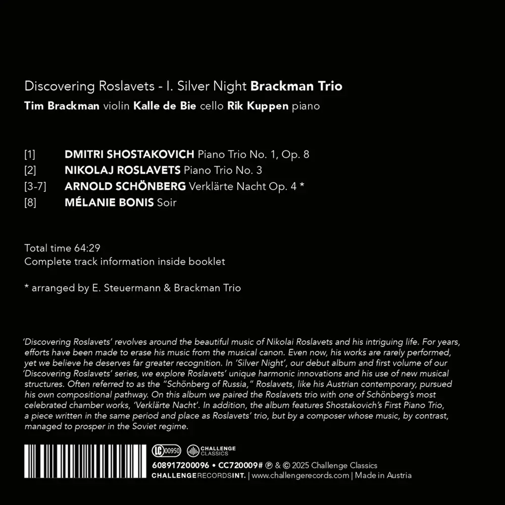 Brackman Trio – DISCOVERING ROSLAVETS - I. SILVER NIGHT (CD)